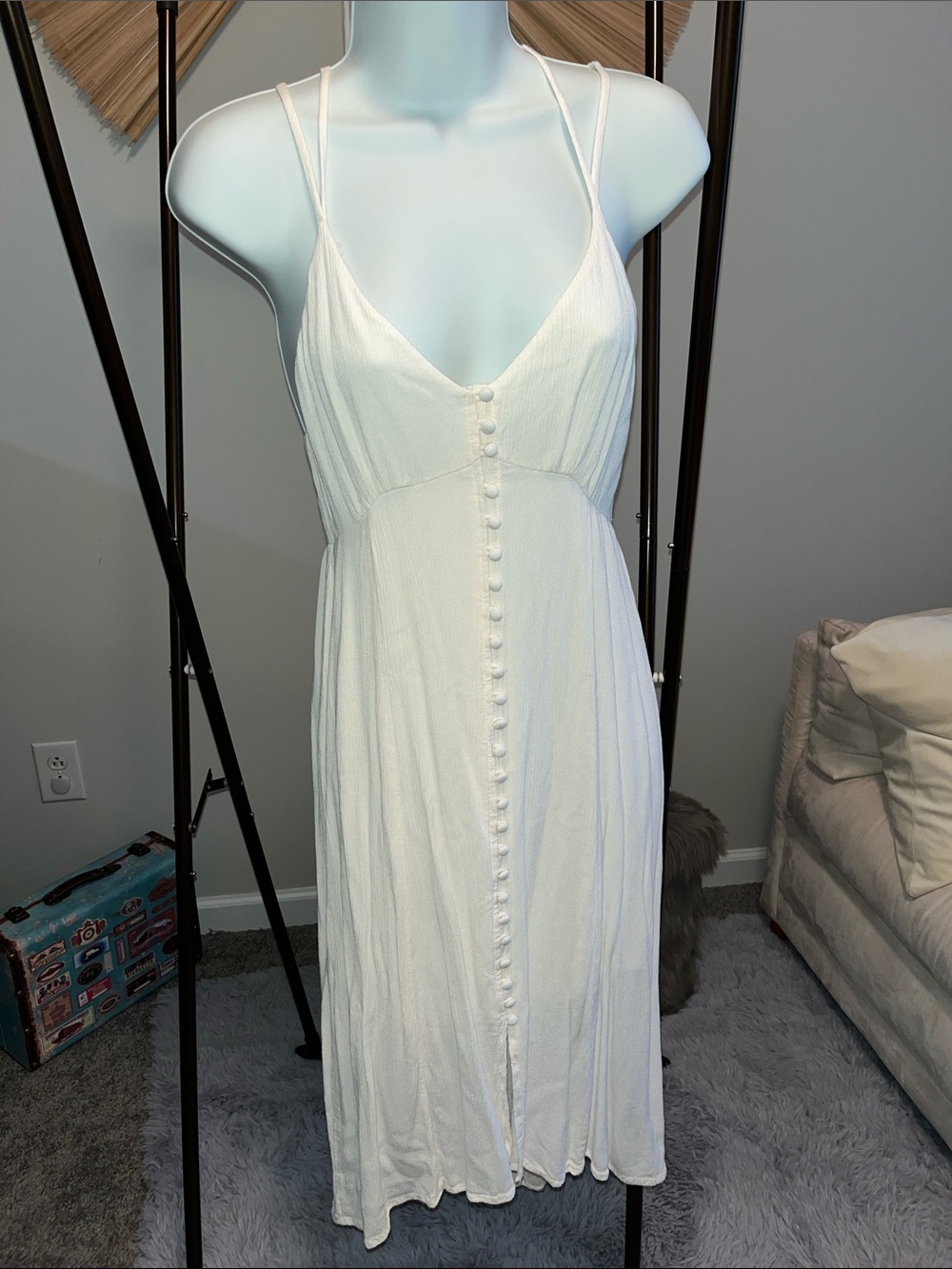 Forever 21 Cream Spaghetti Strap Sundress